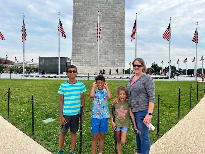 Sarah and kids D.C.