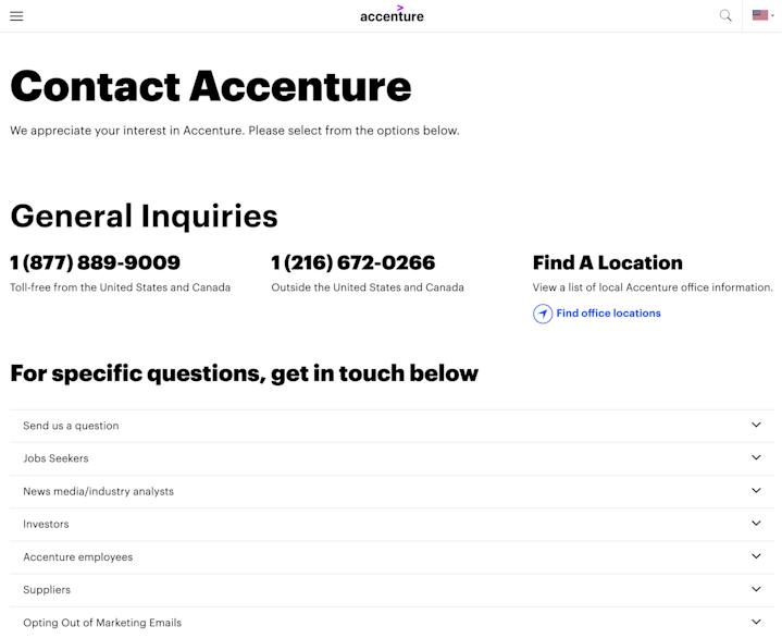 Contact Page: Accenture