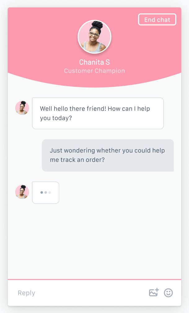 example live chat support widget