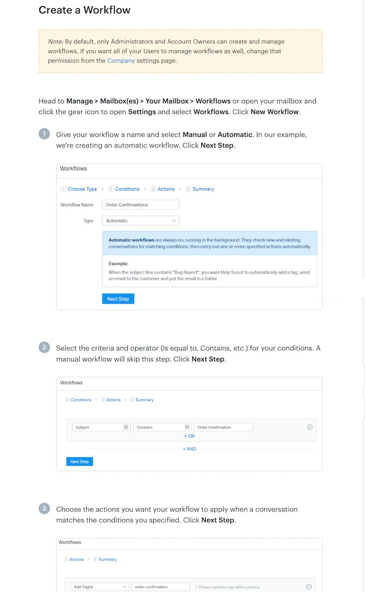Help Scout doc - Workflows