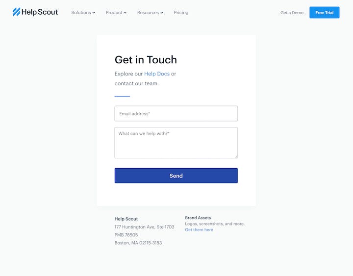 Contact Page: Help Scout