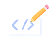 Illustration: Pencil writing HTML code